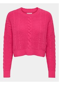 only - ONLY Sweter Malena 15309262 Różowy Regular Fit. Kolor: różowy #4