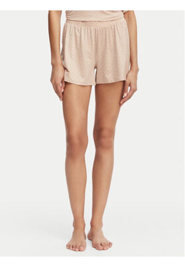 BOSS Szorty piżamowe 50561055 Beżowy Regular Fit. Kolor: beżowy. Materiał: lyocell