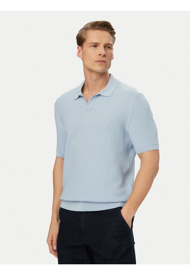 BOSS Polo H-Natalo 50561613 Niebieski Regular Fit. Typ kołnierza: polo. Kolor: niebieski. Materiał: bawełna