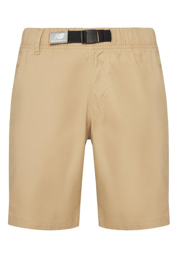 New Balance Szorty materiałowe MS01500 Beżowy Athletic Fit. Kolor: beżowy. Materiał: bawełna