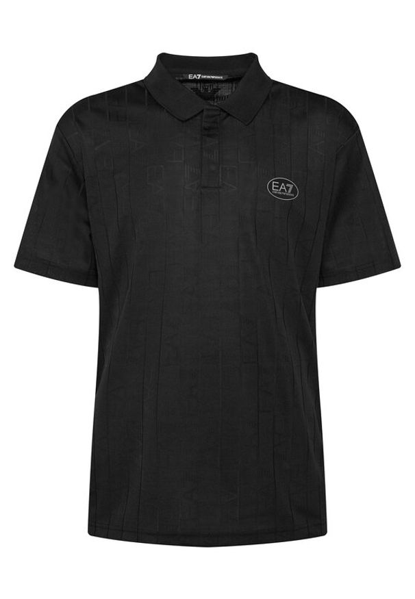 EA7 Emporio Armani Polo 7M001287 AF22277 Czarny Regular Fit. Typ kołnierza: polo. Kolor: czarny. Materiał: syntetyk