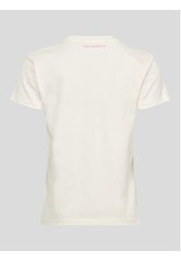 Karl Lagerfeld - KARL LAGERFELD T-Shirt Future Logo 225W1701 Beżowy Regular Fit. Typ kołnierza: dekolt w karo. Kolor: beżowy. Materiał: bawełna #7