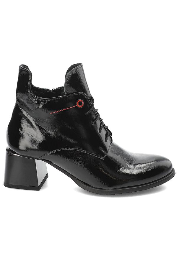 Czarne Botki Armodo Stylowe Obuwie Damskie. Kolor: czarny. Materiał: materiał. Styl: elegancki