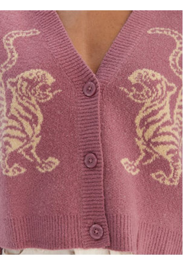 RVCA Kardigan EVJSW03002 Fioletowy Relaxed Fit. Kolor: fioletowy. Materiał: syntetyk