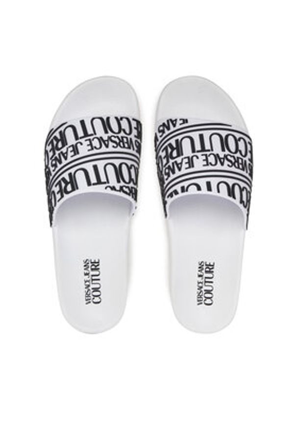 Versace Jeans Couture Klapki 78YA3SQ1 Biały. Kolor: biały. Materiał: syntetyk