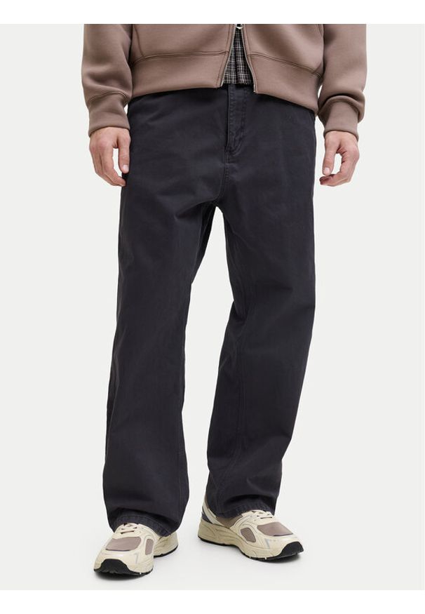 Jack & Jones Spodnie materiałowe Alex 12288528 Czarny Baggy Fit. Kolor: czarny. Materiał: bawełna