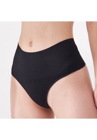 Intica - Stringi damskie z szerokim pasem modelującym Vickey. Kolor: beżowy. Materiał: materiał, skóra #2