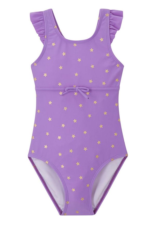 Kostium kąpielowy dziewczęcy bonprix jasny lila z nadrukiem. Kolor: fioletowy. Wzór: nadruk