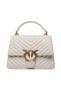 Pinko Torebka Love One Top Handle Classic Ligh PE 23 PLTT 100066 A0GK Biały. Kolor: biały. Materiał: skórzane #1