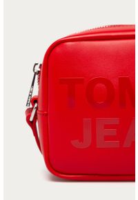 Tommy Jeans - Torebka. Kolor: czerwony. Wzór: nadruk. Materiał: skórzane. Rozmiar: małe. Rodzaj torebki: na ramię #3