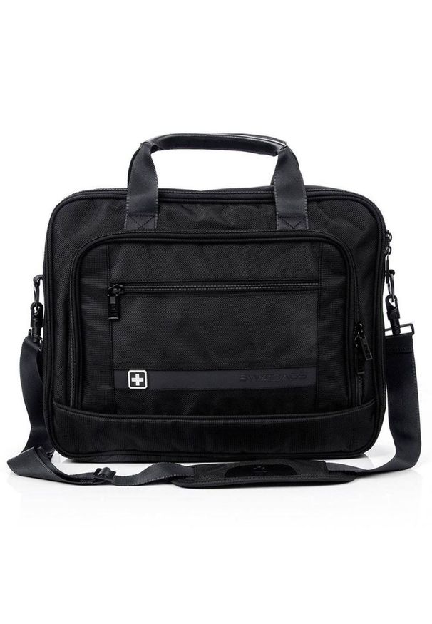 SWISSBAGS - Torba na laptopa SwissBags Lusanne SB114 11,8 l - czarna. Kolor: czarny. Materiał: skóra. Styl: elegancki, klasyczny