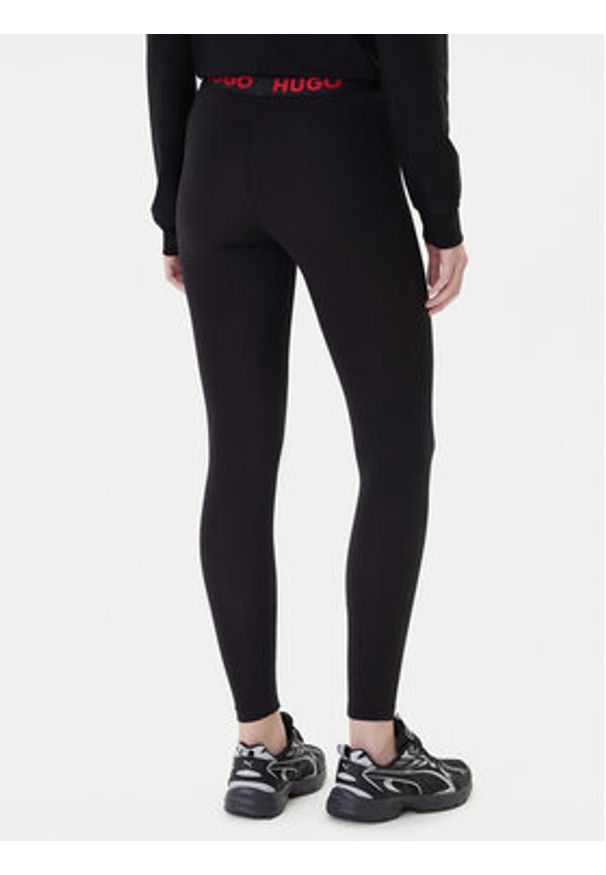 Hugo Legginsy 50495304 Czarny Skinny Fit. Kolor: czarny. Materiał: bawełna
