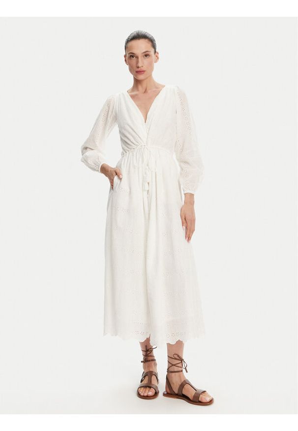 Pepe Jeans Sukienka letnia Deepty PL953693 Biały Regular Fit. Kolor: biały. Materiał: bawełna. Sezon: lato
