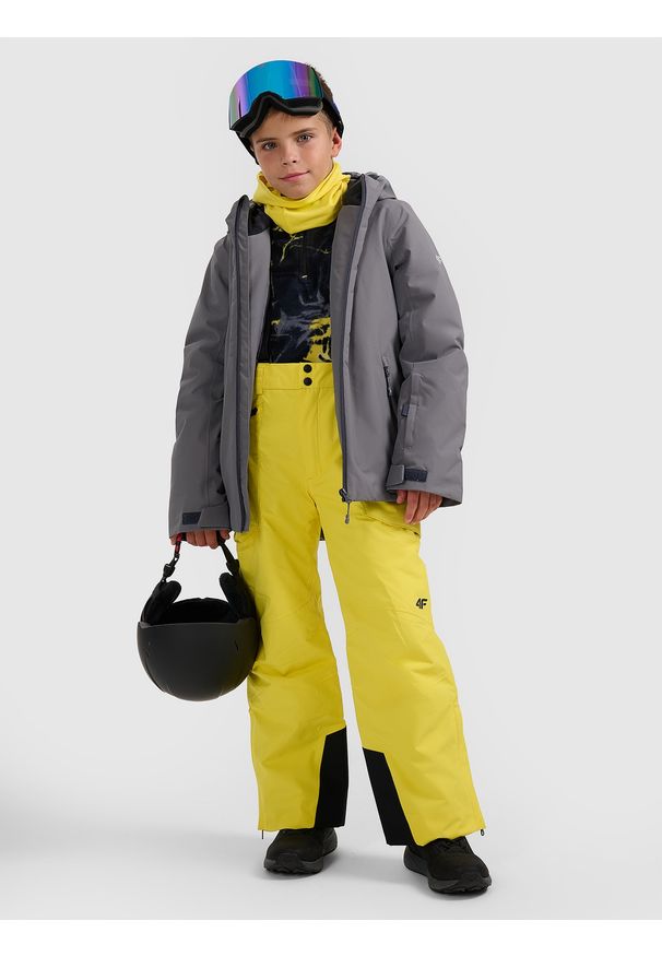 4f - 4F Kurtka narciarska membrana 5000 chłopięca - szara 140 (9-10 lat). Kolor: szary. Materiał: materiał, poliester. Wzór: gładki. Sezon: lato