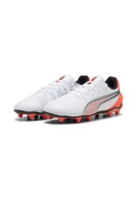 Puma - Młodzieżowe buty piłkarskie KING Match FG/AG PUMA White Glowing Red Black Silver. Kolor: czerwony, biały, wielokolorowy, czarny. Sport: piłka nożna
