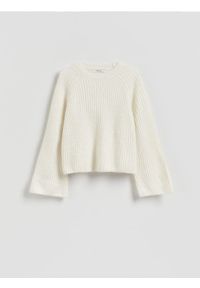 Reserved - Sweter z wełną i moherem - złamana biel. Materiał: moher, wełna