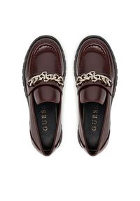 Guess Loafersy FLPALR ELE14 Bordowy. Kolor: czerwony. Materiał: skóra #3