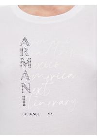 Armani Exchange T-Shirt 3DYT05 YJ3RZ 1000 Biały Slim Fit. Kolor: biały. Materiał: bawełna