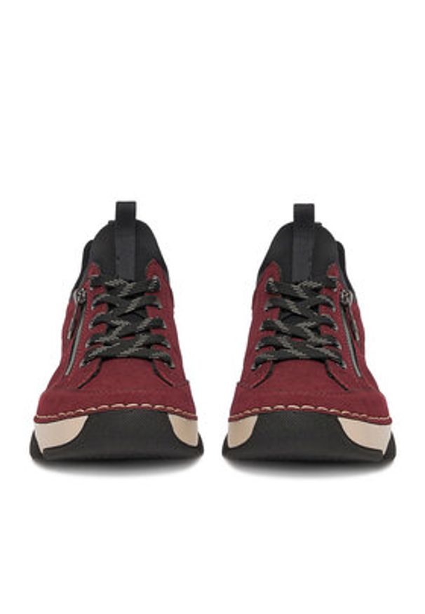 Rieker Sneakersy 45973-36 Bordowy. Kolor: czerwony. Materiał: syntetyk, materiał