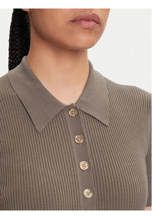 MICHAEL Michael Kors Sukienka dzianinowa MT5834F33D Beżowy Regular Fit. Kolor: beżowy. Materiał: wiskoza