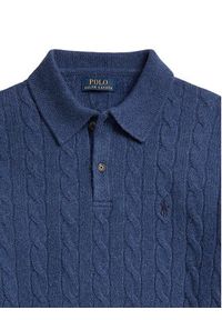 Polo Ralph Lauren Sweter 710974165003 Granatowy Regular Fit. Typ kołnierza: polo. Kolor: niebieski. Materiał: wełna
