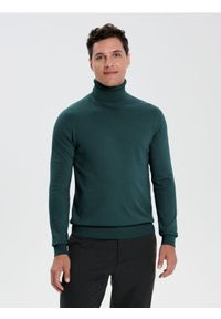 Sinsay - Klasyczny golf - zielony. Typ kołnierza: golf. Kolor: zielony. Styl: klasyczny
