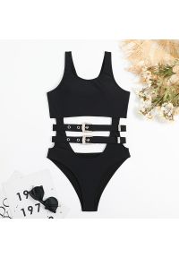 Intica - Strój kąpielowy z elementami harness na lato Lata. Kolor: czarny. Materiał: materiał #1