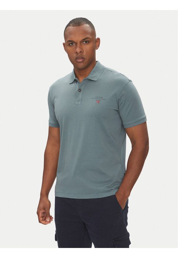 Napapijri Polo Elbas NP0A4GB4 Niebieski Regular Fit. Typ kołnierza: polo. Kolor: niebieski. Materiał: bawełna