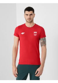 4f - Koszulka funkcyjna męska Polska - Tokio 2020. Kolor: czerwony. Materiał: materiał. Wzór: nadruk. Sezon: lato. Sport: fitness #1