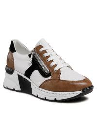 Sneakersy Rieker N6303-64 Weiss Kombi. Kolor: biały. Materiał: skóra #1