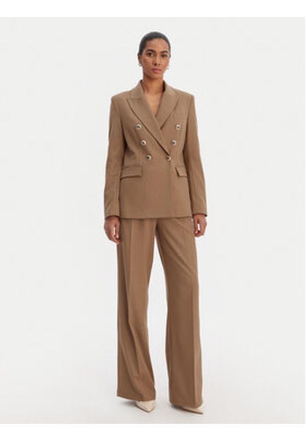 Morgan Marynarka 261-VFALI.F Brązowy Slim Fit. Kolor: brązowy. Materiał: wiskoza