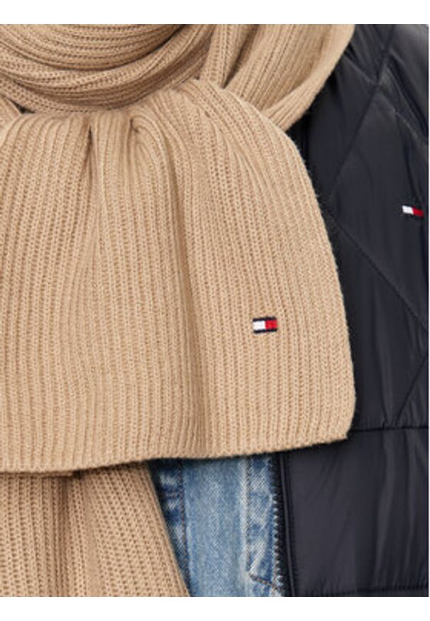 TOMMY HILFIGER - Tommy Hilfiger Szalik Flag AM0AM12847 Beżowy. Kolor: beżowy. Materiał: materiał, bawełna