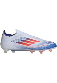 Adidas - Buty piłkarskie adidas F50 Elite Ll Fg IF8819 białe. Kolor: biały. Materiał: materiał. Szerokość cholewki: normalna. Sport: piłka nożna