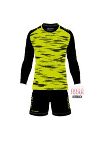 Zestaw Bramkarza Givova Fluo Żółto-Czarny 2XL - Oddychający i Trwały. Kolor: czarny, żółty, wielokolorowy. Materiał: dresówka. Sport: piłka nożna