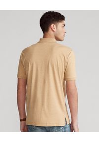 Ralph Lauren - RALPH LAUREN - Beżowa koszulka Polo Custom Fit. Okazja: na co dzień. Typ kołnierza: polo. Kolor: beżowy. Materiał: prążkowany. Wzór: melanż, kolorowy. Styl: klasyczny, casual #2