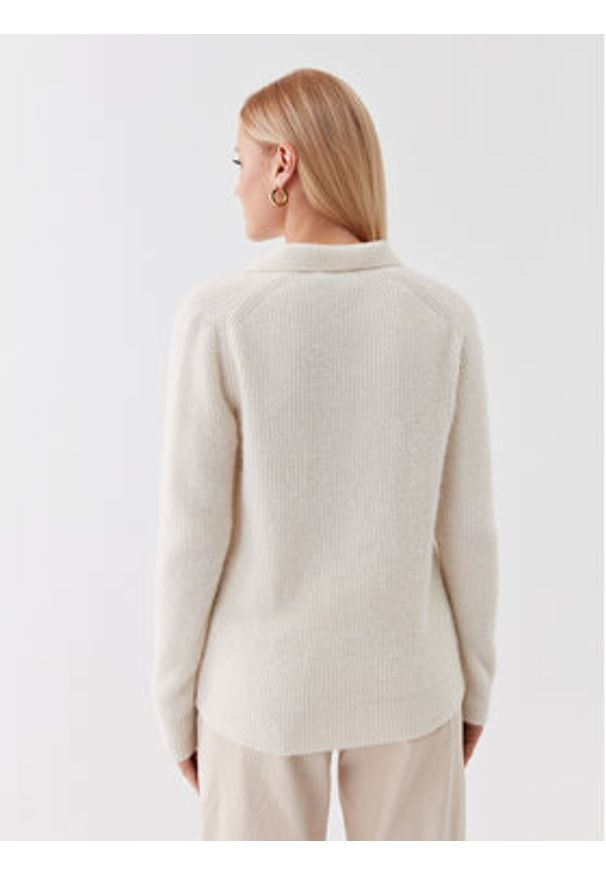 Calvin Klein Sweter K20K205837 Écru Regular Fit. Materiał: syntetyk