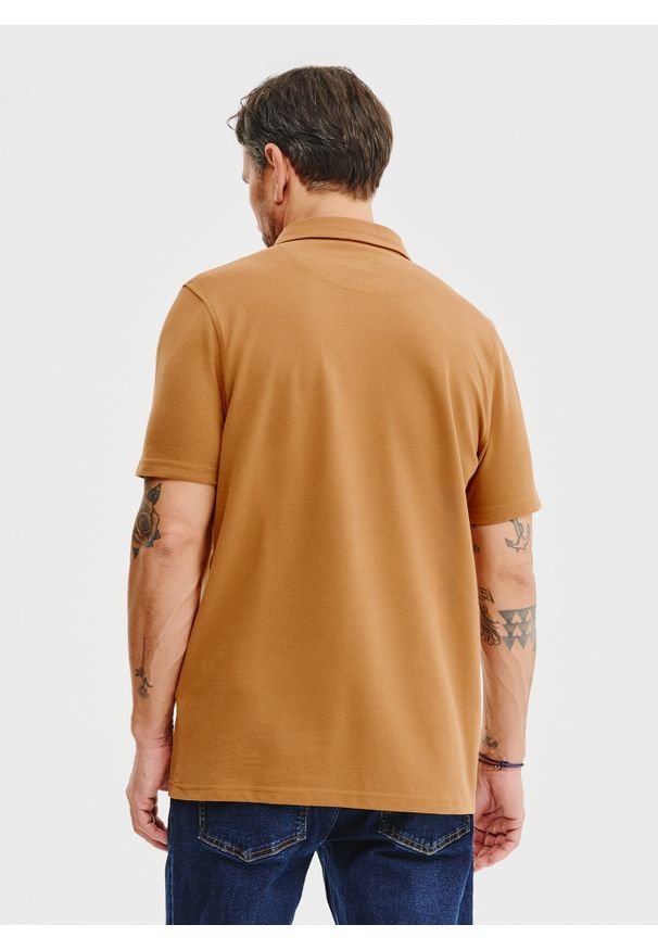 Pako Lorente - PAKO LORENTE – Męski t-shirt polo w kolorze beżowym. Okazja: na co dzień. Typ kołnierza: polo. Kolor: zielony, beżowy. Materiał: bawełna, poliester. Styl: casual