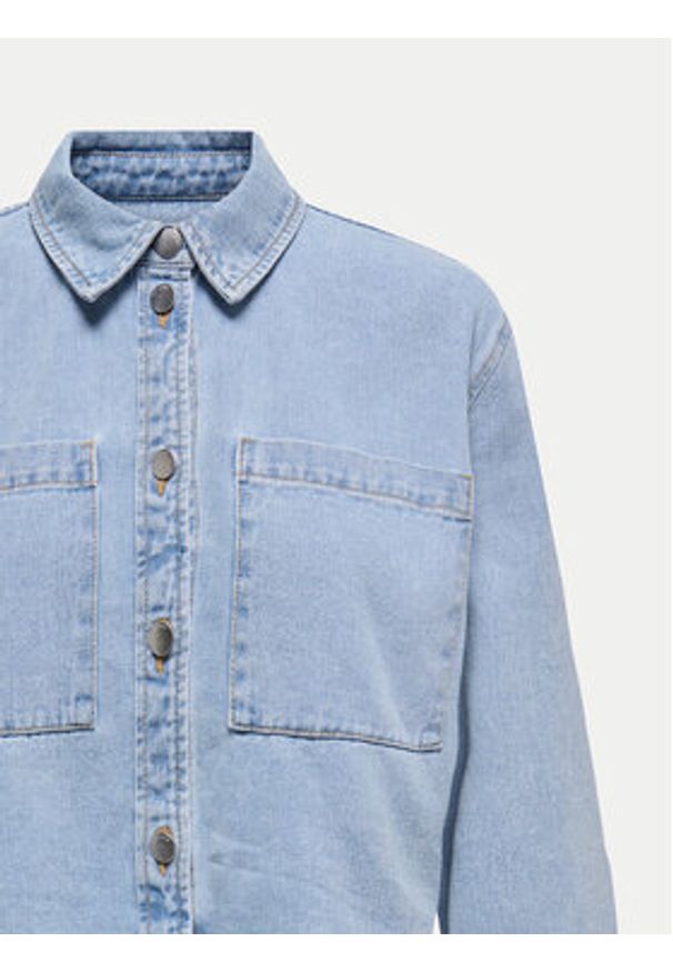 JDY Kurtka jeansowa Marly 15338847 Błękitny Oversize. Kolor: niebieski. Materiał: bawełna