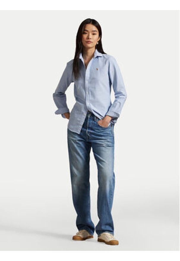 Polo Ralph Lauren Koszula 211891377001 Niebieski Regular Fit. Typ kołnierza: polo. Kolor: niebieski. Materiał: bawełna