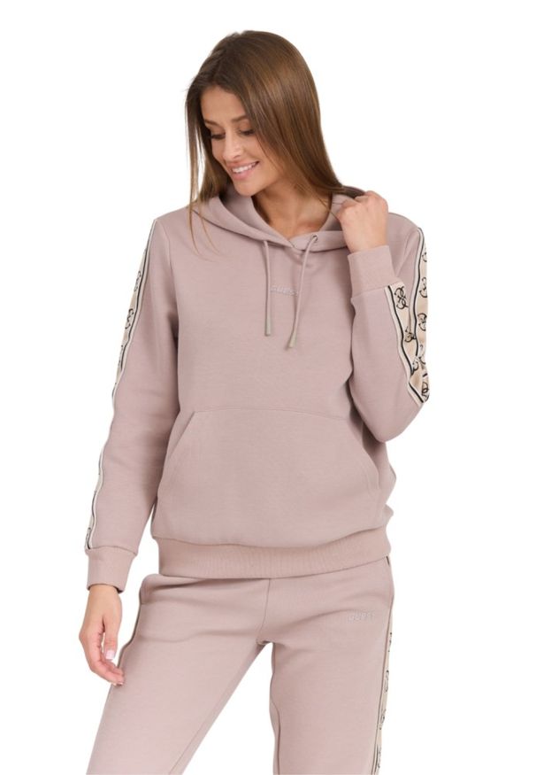 Guess - GUESS Damska bluza w kolorze taupe Carla Hooded, Rozmiar S. Kolor: beżowy. Materiał: bawełna, poliester, materiał. Styl: elegancki