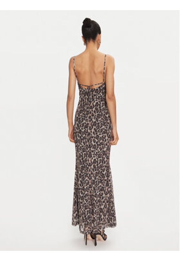 Gina Tricot Sukienka codzienna 24060 Brązowy Slim Fit. Okazja: na co dzień. Kolor: brązowy. Materiał: syntetyk. Typ sukienki: proste. Styl: casual