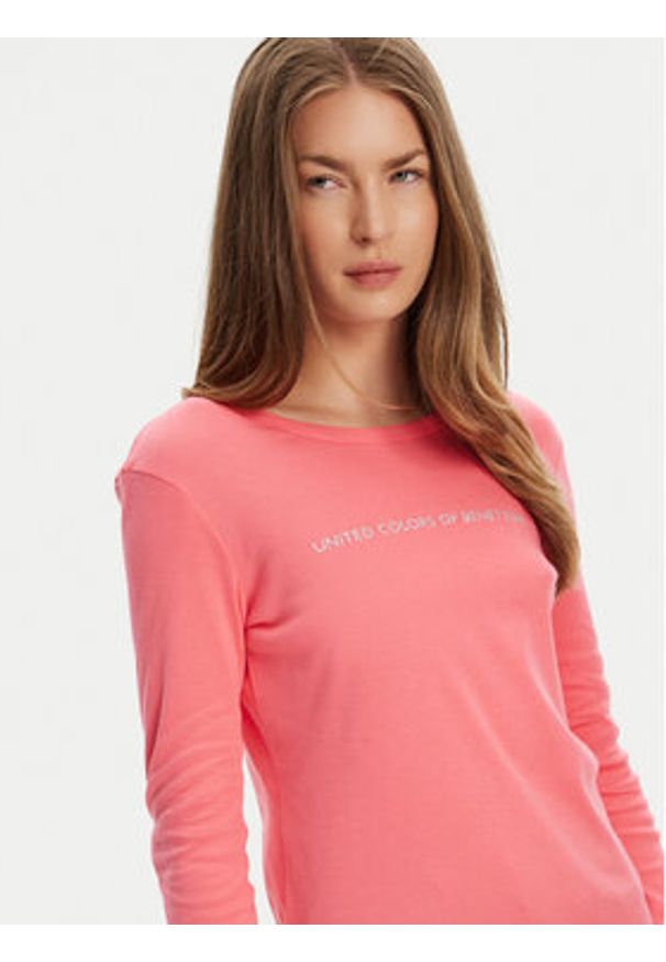 United Colors of Benetton - United Colors Of Benetton Bluzka 3GA2E16G0 Różowy Regular Fit. Kolor: różowy. Materiał: bawełna