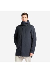 TRIBORD - Ciepła parka przeciwdeszczowa męska Tribord Sailing 500. Kolor: szary. Materiał: tkanina, materiał. Długość: długie. Sport: żeglarstwo