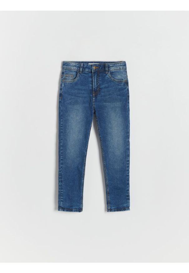 Reserved - Ocieplane jeansy regular - niebieski. Kolor: niebieski. Styl: klasyczny
