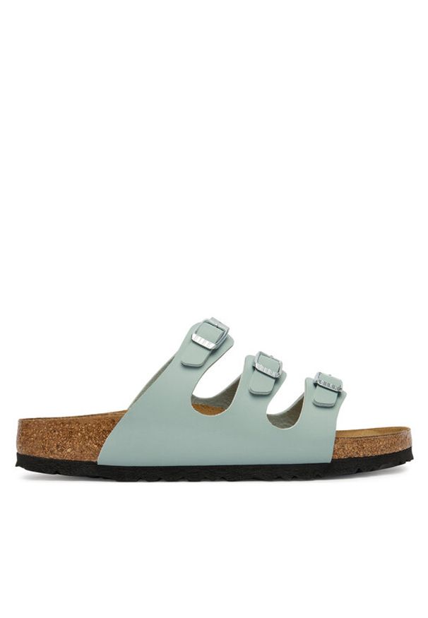 Birkenstock Klapki Florida 1032055 Zielony. Kolor: zielony. Materiał: skóra