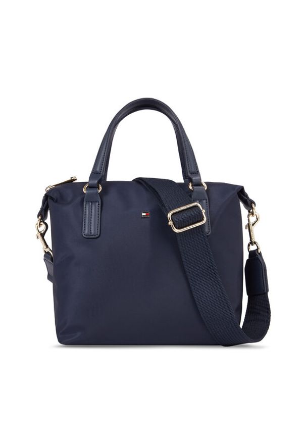 TOMMY HILFIGER - Tommy Hilfiger Torebka Poppy Th Small Tote AW0AW15640 Granatowy. Kolor: niebieski