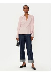 TOMMY HILFIGER - Tommy Hilfiger Bluzka WW0WW44049 Różowy Relaxed Fit. Kolor: różowy. Materiał: wiskoza #4