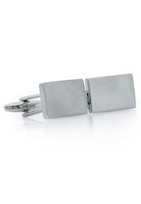 Adam Collection - Srebrne prostokątne spinki do mankietów - matowe A277. Kolor: srebrny #1