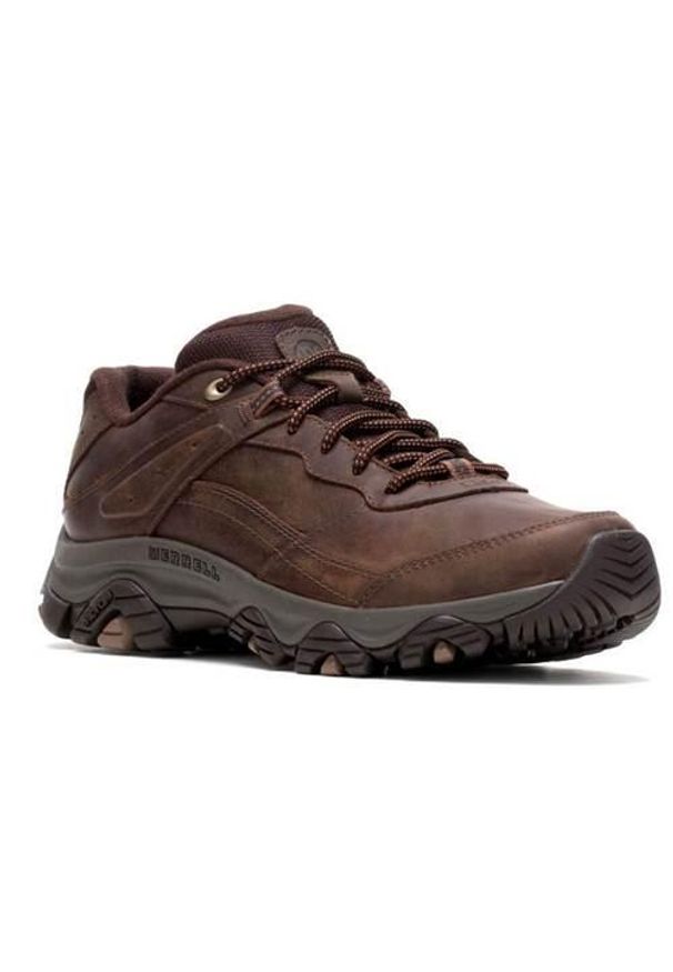 Buty do chodzenia męskie Merrell Moab Adventure 3. Zapięcie: sznurówki. Kolor: brązowy. Materiał: guma, tkanina, skóra. Szerokość cholewki: normalna. Sport: turystyka piesza