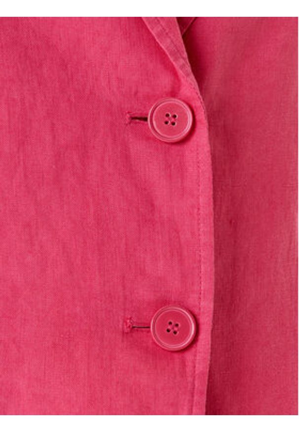 United Colors of Benetton - United Colors Of Benetton Marynarka 2AGHDW00R Różowy Regular Fit. Kolor: różowy. Materiał: len
